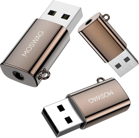 moswag USB إلى 3.5mm محول مقبس الصوت 2 حزمة، USB إلى محول Aux الصوت، محول بطاقة الصوت الخارجية متوافق مع سماعات الرأس ويندوز، وأجهزة الكمبيوتر المكتبية، وأجهزة الكمبيوتر المحمول، لينكس، PS4، PC in Saudi Arabia