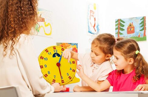 تعلم كيفية معرفة الوقت على مدار الساعة التعليمية - ساعة تعليمية ليلية ونهارية كبيرة مقاس 12 بوصة في الفصل الدراسي in Kuwait