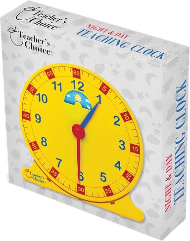 تعلم كيفية معرفة الوقت على مدار الساعة التعليمية - ساعة تعليمية ليلية ونهارية كبيرة مقاس 12 بوصة في الفصل الدراسي in Kuwait