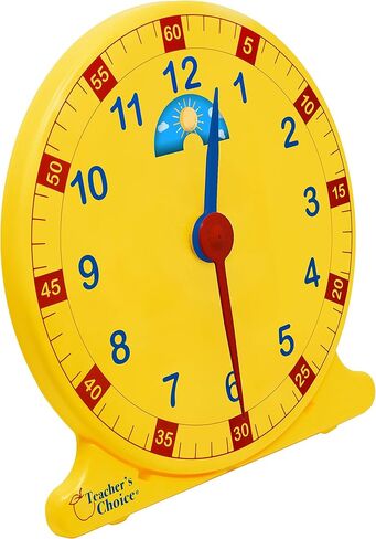 تعلم كيفية معرفة الوقت على مدار الساعة التعليمية - ساعة تعليمية ليلية ونهارية كبيرة مقاس 12 بوصة في الفصل الدراسي in Kuwait