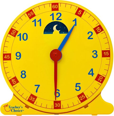 تعلم كيفية معرفة الوقت على مدار الساعة التعليمية - ساعة تعليمية ليلية ونهارية كبيرة مقاس 12 بوصة في الفصل الدراسي in Kuwait