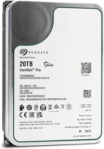 Seagate ST20000NE000 IronWolf Pro 20TB NAS Internal Hard Drive HDD – CMR 3.5 Inch SATA 6Gb/s 7200 RPM (Renewed) in Saudi Arabia
