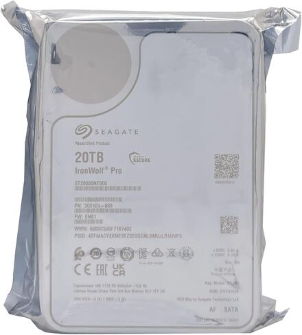 Seagate ST20000NE000 IronWolf Pro 20TB NAS Internal Hard Drive HDD – CMR 3.5 Inch SATA 6Gb/s 7200 RPM (Renewed) in Saudi Arabia