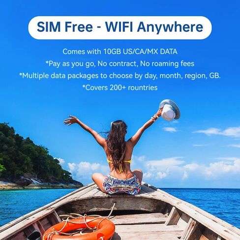 GlocalMe U3 Mobile Hotspot Device with US 10GB Data 30 Days, Wireless Portable WiFi for Local Global Travel in 200+ Countries, No SIM Card Needed, Smart Local Network Auto-Selection, Pocket WiFi in Saudi Arabia