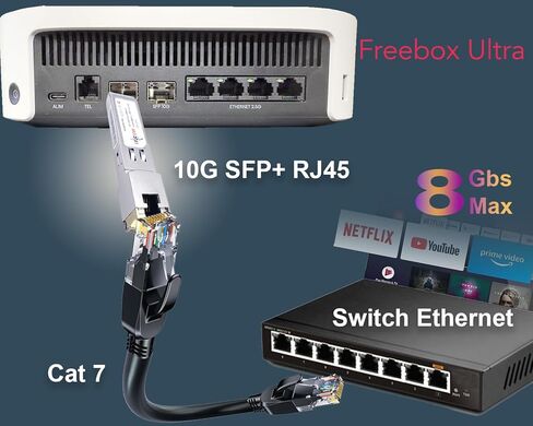Elfcam® - 10G SFP+ Transceiver Module with RJ45 Port, 10Gb SFP+ Module 10Gbase-T-30m in Saudi Arabia