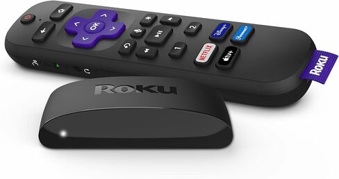 روكو اكسبريس | جهاز بث HD Roku مع جهاز تحكم عن بعد بسيط (بدون عناصر تحكم في التلفزيون)، تلفزيون مباشر ومجاني in Kuwait