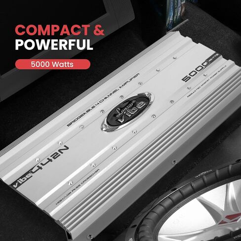 Lanzar Premium Car Audio، مضخم صوت السيارة، مضخم صوت استريو السيارة، 5000 واط، 4 قنوات، مضخم Mosfet، مدخل RCA، التحكم في مضخم الصوت، مضخم الطاقة، مؤشر LED، إلكترونيات السيارة (VIBE442N.6) in Kuwait