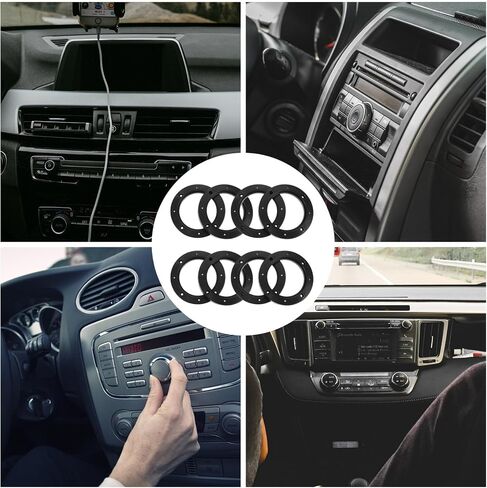Mobestech 2 Pairs Car Speaker Sturdy Speaker Mount Bracket Ring Useful Adapter Auto Ring for Car (6.5 Inch), 17.5X17.5cm, Black, C7FVJXB952J57K17U in Saudi Arabia