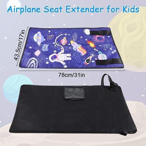 Airplane Seat Extender for Toddler Kids, Kids Airplane Travel Bed, Kids Airplane Travel Essentials, Airplane Must Have for Toddlers, Baby Portable Plane Bed Foot Rest for Flight (Blue-Space) in Saudi Arabia