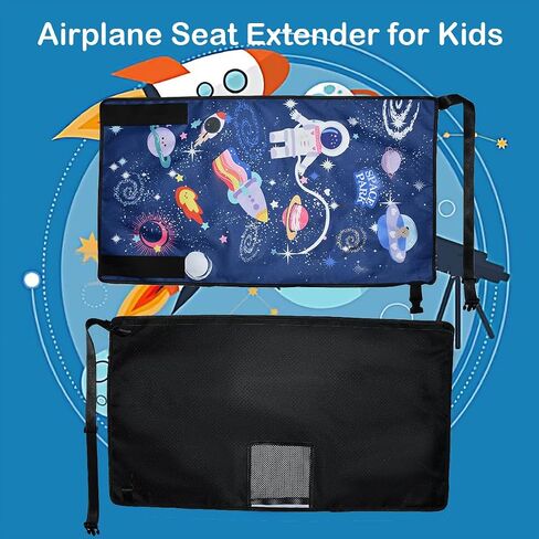 Airplane Seat Extender for Toddler Kids, Kids Airplane Travel Bed, Kids Airplane Travel Essentials, Airplane Must Have for Toddlers, Baby Portable Plane Bed Foot Rest for Flight (Blue-Space) in Saudi Arabia