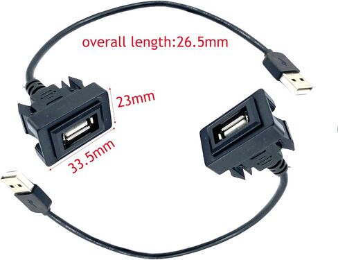 2 قطعة ذكر إلى أنثى USB ميناء السيارة محول القابس الطاقة ، 34*23 مللي متر ساحة سيارة داش ميناء لتويوتا كامري RAV4 كورولا in Saudi Arabia