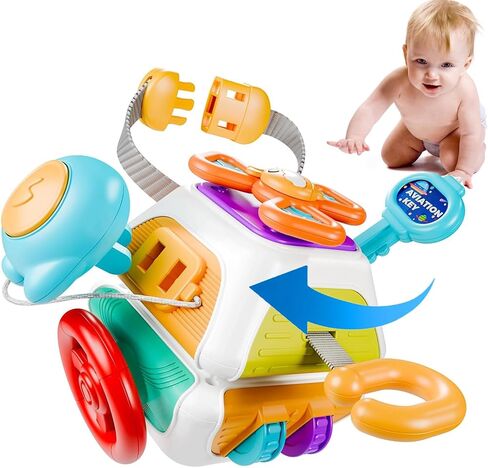 Montessori Busy Cube for Toddlers,Car Travel Toys Busy Board Activity Cube,Kids Educational Birthday Gifts Sensory Baby Toys 18+ Months (Decahedron) in Saudi Arabia