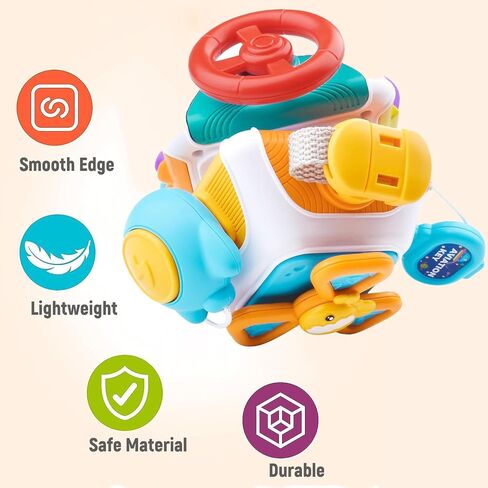 Montessori Busy Cube for Toddlers,Car Travel Toys Busy Board Activity Cube,Kids Educational Birthday Gifts Sensory Baby Toys 18+ Months (Decahedron) in Saudi Arabia