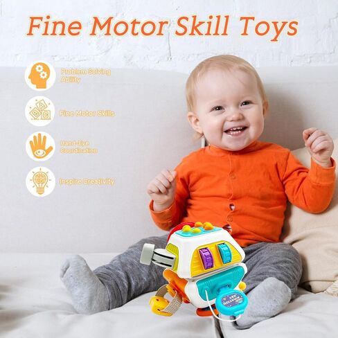 Montessori Busy Cube for Toddlers,Car Travel Toys Busy Board Activity Cube,Kids Educational Birthday Gifts Sensory Baby Toys 18+ Months (Decahedron) in Saudi Arabia