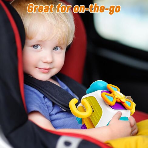 Montessori Busy Cube for Toddlers,Car Travel Toys Busy Board Activity Cube,Kids Educational Birthday Gifts Sensory Baby Toys 18+ Months (Decahedron) in Saudi Arabia