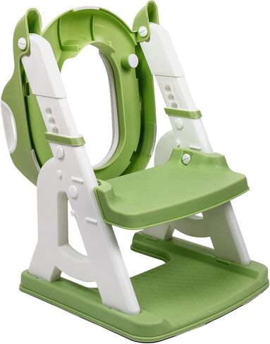 2-in-1 Potty Training Seat: Toddler Potty Training Toilet, Toddler Step Stool for Boys Girls! Potty Training Seat with Splash Guard, Anti Slip Pad & 5 Levels Height Adjustments! (Green) in Saudi Arabia