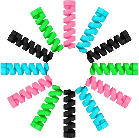 Shopping Dreams 8 Pieces Charger Cable Saver, Silicone Flexible Cable Wire Protector, Mouse Cable Protector, Suit for All Cellphone Data Lines (Black, Pink, Blue, Green) in Saudi Arabia