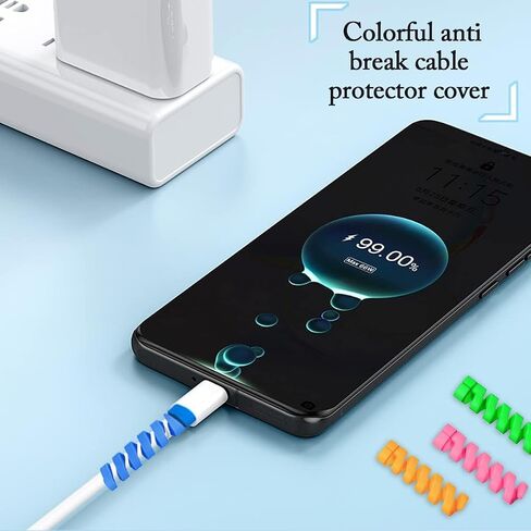 Shopping Dreams 8 Pieces Charger Cable Saver, Silicone Flexible Cable Wire Protector, Mouse Cable Protector, Suit for All Cellphone Data Lines (Black, Pink, Blue, Green) in Saudi Arabia