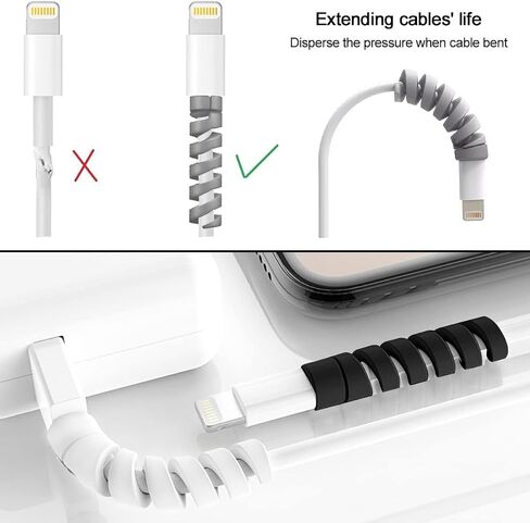 Shopping Dreams 8 Pieces Charger Cable Saver, Silicone Flexible Cable Wire Protector, Mouse Cable Protector, Suit for All Cellphone Data Lines (Black, Pink, Blue, Green) in Saudi Arabia