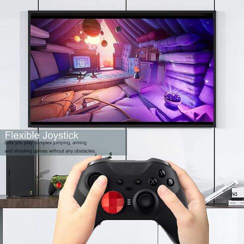 14 في 1 أعواد إبهام معدنية لوحدة التحكم اللاسلكية Xbox Elite Series 2، استبدال ملحقات الألعاب مع 6 أعواد إبهام قابلة للتبديل، 4 مجاذيف، 2 وسادات D، 1 حقيبة، 1 أداة (أحمر) in Kuwait