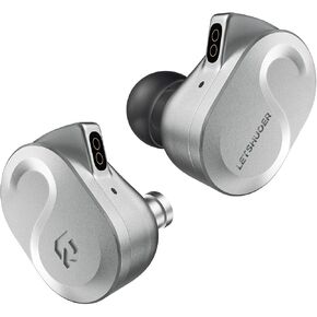 Letshuoer S08 Fourth Generation in Ear Monitor Earphone Dual-coil 13mm Planar Magnetic Driver HiFi Wired in Ear Earbuds, Planar IEM with Detachable 2pins Silver-plated Copper Cable Audiophiles(silver)