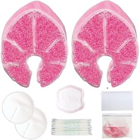 Hot and Cold Breast Therapy Packs with 2 Cover - Breastfeeding Essentials for Relieve Clogged Ducts, Nursing Breast Pads Pain Relief for Mastitis, Engorgement, Microwavable