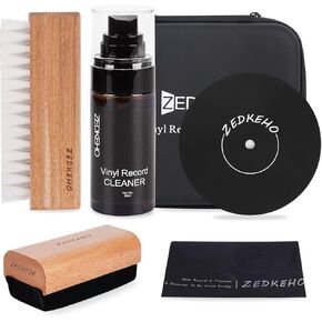 Vinyl Record Cleaning Kit: Complete 6-in-1 Record Cleaning Kit, Velvet Brush, Vinyl Record Brush Anti Static, Lps Cleaner, Record Cleaning Cloth, Label Protector, Storage Case - Revitalize Your Vinyl
