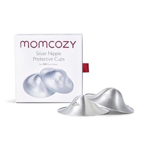 Momcozy 999 Silver Nursing Cups, Hole-Free Design, 999 Silver Nipple Shields, Breastfeeding Essentials, Silver Nipple Shields for Breastfeeding Newborns, Metal Nipple Shields, Regular Size