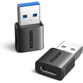 UGREEN 10Gbps USB to USB C Adapter 2Pack, USB C Female to USB Male Adapter USB C Charger Connector for Apple Watch 7 8 9, iPhone 15 14 13,AirPods,MagSafe Charger,CarPlay,Black
