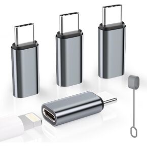 4 عبوات من محول Lightning إلى USB C لهواتف iPhone 15/15Pro/15 Pro Max/Plus، وSamsung S24 S23، وiPad Air، وNintendo Switch، والشحن السريع ونقل البيانات، وكابل موصل شاحن من النوع C، لشاحن iPhone 15