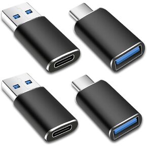 SheraF 4 Pack USB to USB C OTG Adapter, 2Pack Type C Female to A Male Charger Converter 2Pack USB C Male to USB 3.0 Female Adapter Thunderbolt 4 Converter iWatch 8 9,15 14 13 Pro Max
