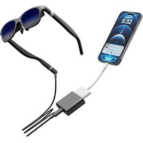 One Lite XR/AR Glasses & HDMI Adapter for iPhone, Multiscreen Workstation, 360˚ VR Video Enabled, 2.8 Hours Battery, Play & Charge at The Same Time, XR Experience with Game Consoles (Jet Black) in Kuwait