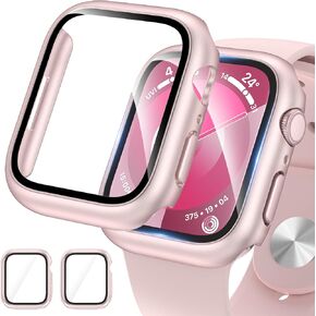 EWUONU 2 Pack Hard Case for Apple Watch Series 10 46mm Screen Protector, Tempered Glass Bumper Anti-Scratch HD Ultra-Thin Protective Face Cover for iWatch Series 10 46mm, Clear