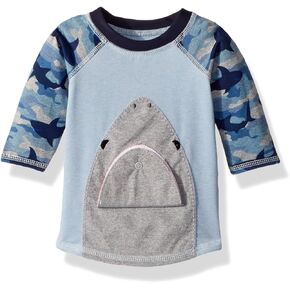 Mud Pie Boys' Camo Shark Rashguard