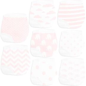 BaeBae Goods Potty Training Underwear for Girls 8 Piece, Absorbent Cotton Baby Toddler Training Pants for 4T Unisex Underpants Pink