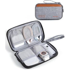 BAGSMART Electronics Organizer Travel Case, Small Travel Cable Organizer Bag, Travel Essentials, Cord Organizer for Travel, Travel Tech Organizer as Travel Accessories for Charger, Phone, Black