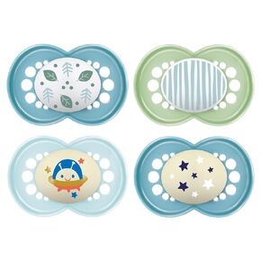 MAM Day & Night Pacifier Value Pack (1 Day & 2 Night Pacifiers), 16 Plus Months, Glow in The Dark Pacifier for Breastfed Babies, Boys