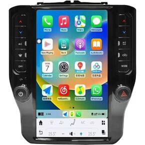 12.1 Inch Android 13 Snapdragon 665 Car Stereo Radio Upgrade for Dodge Ram 2019 2020 2021 2022 2023 Multimedia Player GPS Navigation 1080P Touch Screen Carplay WIFI 4G Bluetooth Head Unit