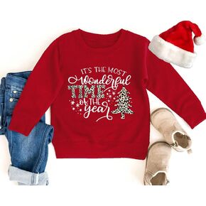 Christmas Sweatshirt Toddler Boys Girls Merry and Bright Shirts Xmas Lights Sweater Pullover Tops