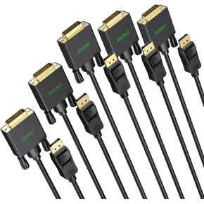 كابل DisplayPort إلى DVI بطول 6.6 قدم، ومنفذ العرض (DP) إلى DVI-D ذكر إلى محول كابل ذكر متوافق مع أجهزة الكمبيوتر الشخصية والكمبيوتر المحمول وHDTV وجهاز العرض والشاشة والمزيد - مطلي بالذهب in Kuwait