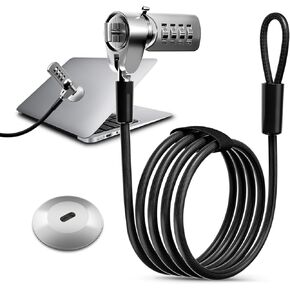 Computer Lock Laptop Lock with Slot Plate 6.23 ft Combination Security Locking Cable Digital Password Protection Lock Cable Anti Theft Lock for Laptop Computer Notebook and Other Device