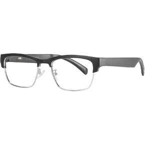 Bluetooth Audio Smart Glasses, Anti Blue Light Bluetooth Glasses for Women and Men, Open Ear Sound with Mic & Speakers(Silver)