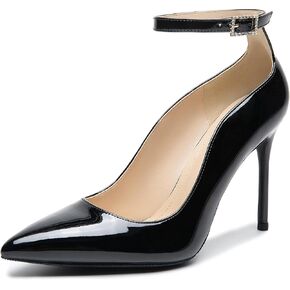 Women's Closed Toe Pointed Toe High Heels Pumps 4IN Stiletto Heels for Women Ankle Strap Dress Wedding Shoes