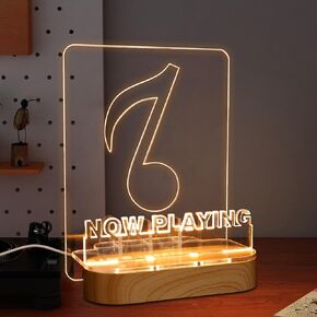 YuanDian Light up Now Playing Vinyl Record Stand Wall Mount, Now Spinning Record Player Stand, Wooden Acrylic Holder for Vinyl Album Display and Storage with 16 Changing Color Lights