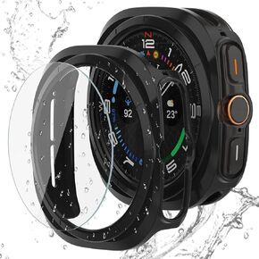 SPGUARD Galaxy Watch 7 Ultra 47mm Screen Protector Case Cover, [2+2Pack] Scratch Resistant Tempered Glass Galaxy Watch 7 Screen Protector & Watch 7 Case Hard PC Bumper for Samsung Galaxy Watch7 Ultra
