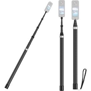 118"/3.0m Invisible Selfie Stick Carbon Fiber, 9.8ft Extended Super Long Pole Compatible with Insta360 X4 X3 ONE X2, ONE R, ONE X, ONE GO 3S 3 2 Action 360 Camera (17 to 118")