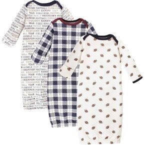 Hudson Baby Baby Girls' Quilted Cotton Gowns 3pk