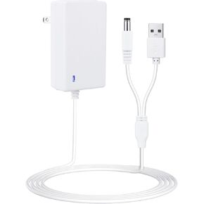 Baby Swing Power Cord for Ingenuity InLighten, Simple Comfort and Swing'n Go Charger, 2-in-1 Charging Cable with USB A and DC Plug, Power Adapter