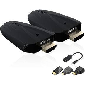Wireless HDMI Transmitter and Receiver, 4K Input Supported, 492FT Range, Plug and Play 2.4G/5G Wireless HDMI Extender kit for Video and Audio Transmission for Laptop/PC etc. No App/Bluetooth Needed