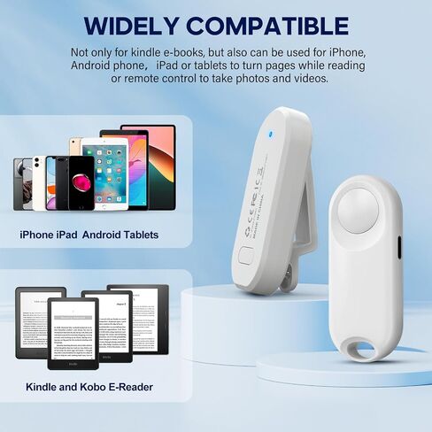 RF Remote Control Page Turner for Kindle Paperwhite,Kindle Accessories Remote Photo and Video for E-Book iPhone iPad Android Tablets Reading Novels Comics Remote Control Extenders in Saudi Arabia